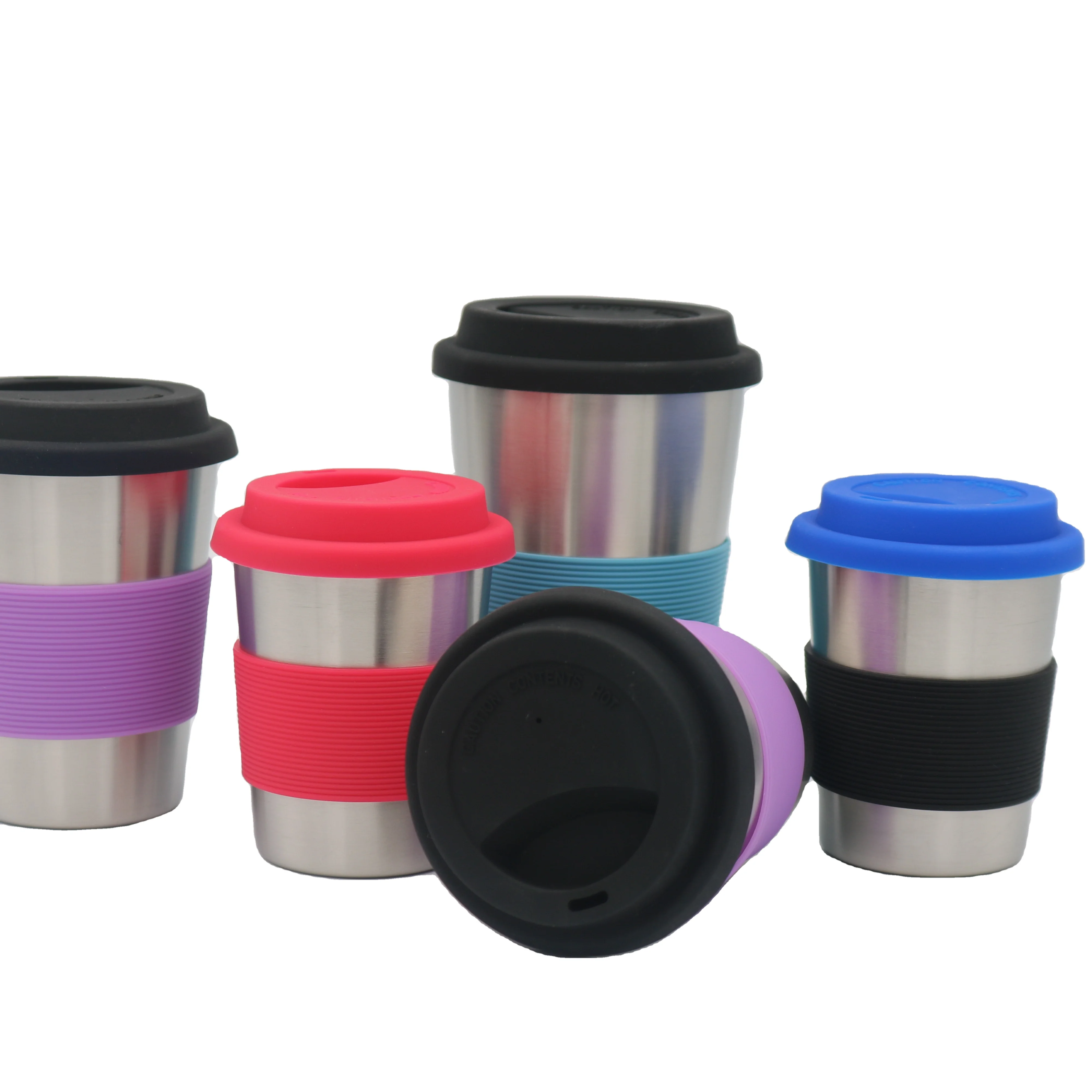Hot Product 500 ml Stainless Steel Cup With Silicone Grip And Silicone Lid Coffee Mug