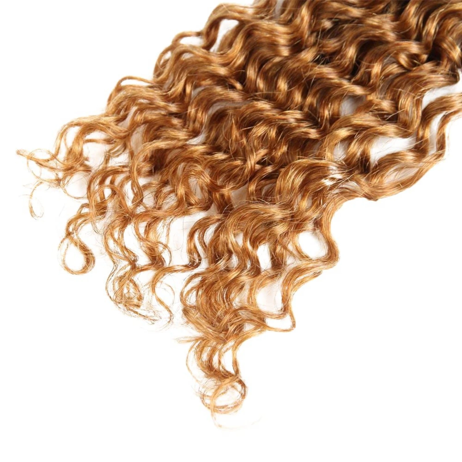 Deep Wave Bundles With Closure 1B/16 Ombre Brown Colored Deep Wave Vigin Human Hair Brazilian Remy Human Hair Weave Bundles