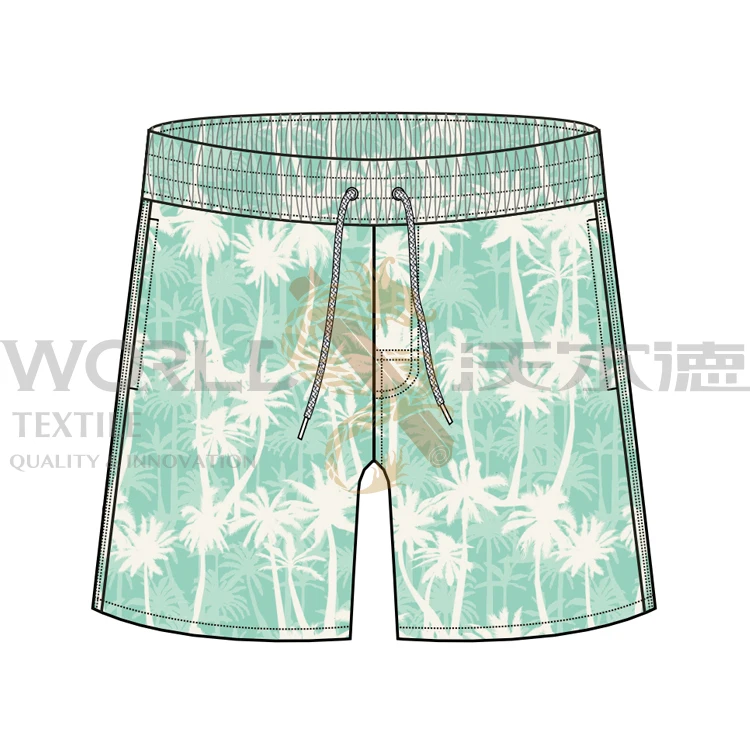 Oem print on demand summer colorfulsmall element printing beach wear swim shorts for man