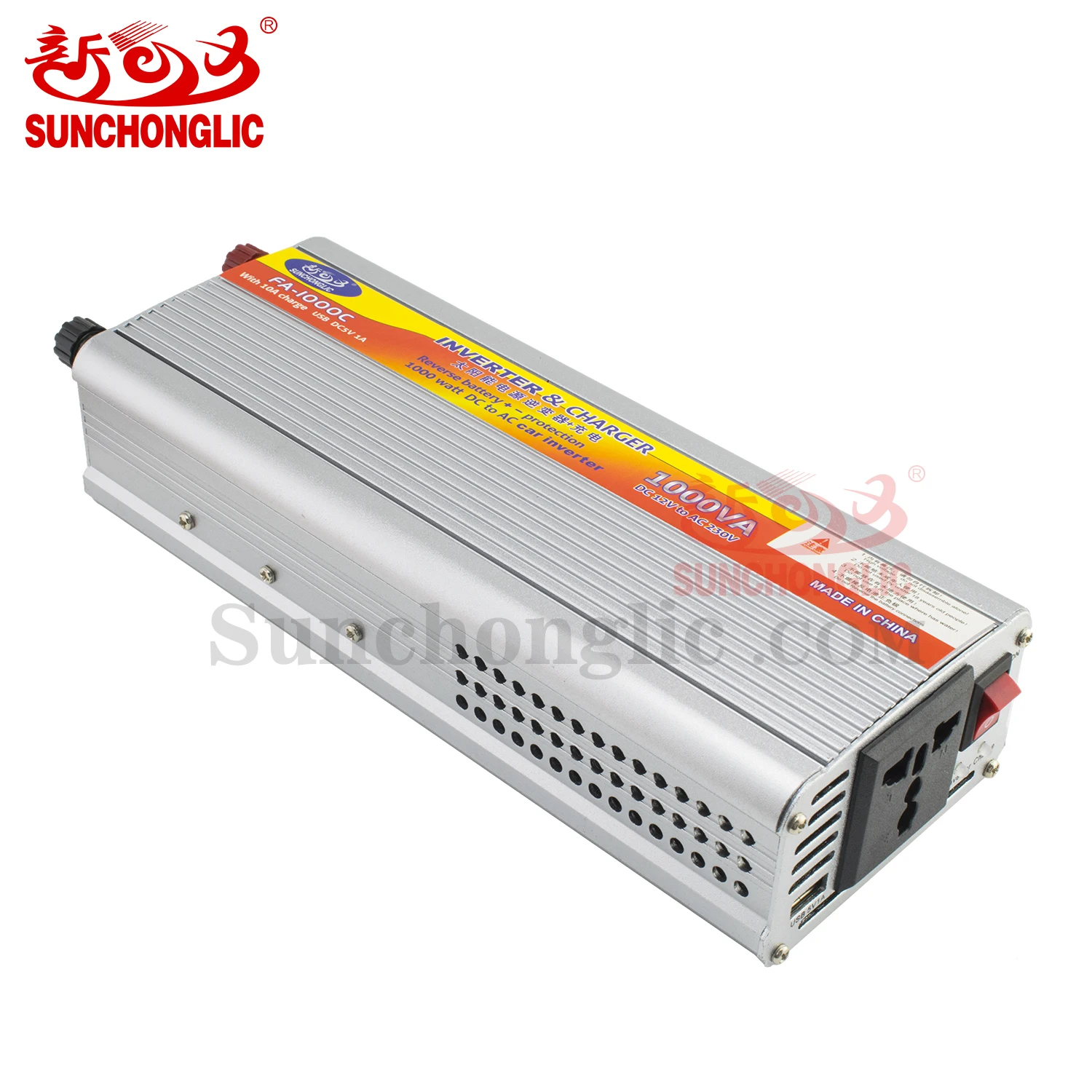 Инвертор переменного тока Sunchonglic, 1000 Вт, 12 В, 220 В, 1000 Вт, с зарядным устройством