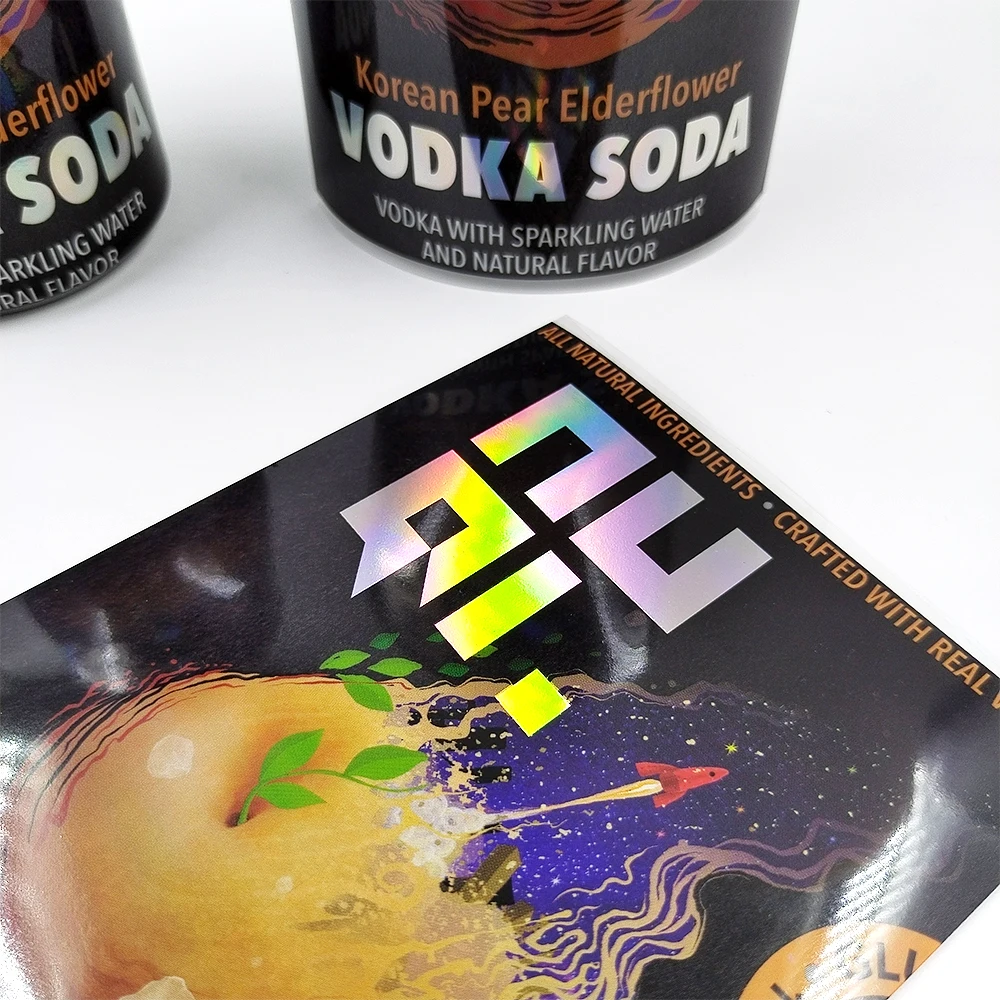 High Quality Laser Holographic Heat Shrink Sleeve Label Plastic Waterproof Packaging Film For Beer Bottles Cans