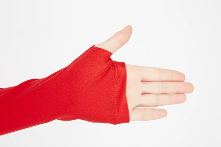 Для женщин с длинным рукавом и ложным воротником Biketard отверстие для большого пальца, дети красный/зеленый/синий один кусок танцы гимнастики с застежкой-молнией