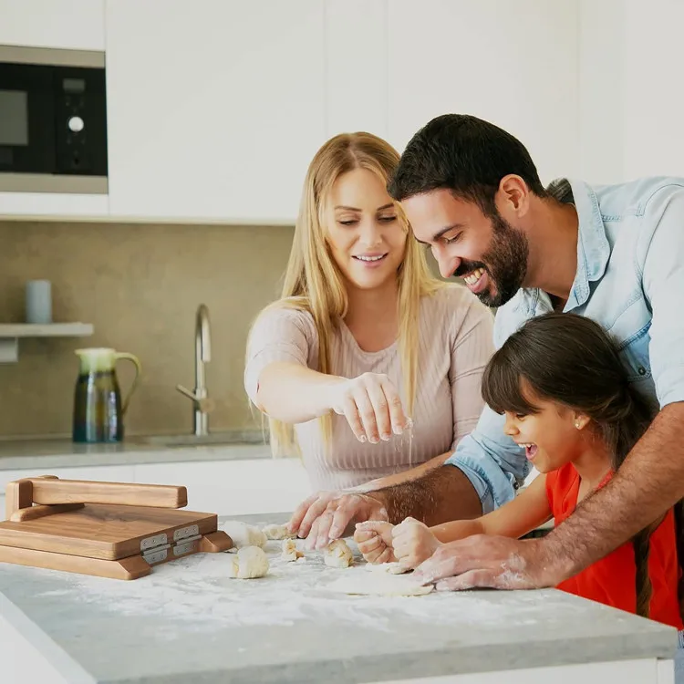 Homemade Mexican Tortillera Dumpling Wrapper Presser Food Grade Dough Cutter Large Round Acacia Wooden Tortilla Press