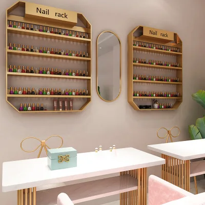 
Nordic Style Nail Polish Display Stand Wall Hanging Salon Decoration Display Rack Simple Beauty Shop Storage Rack 