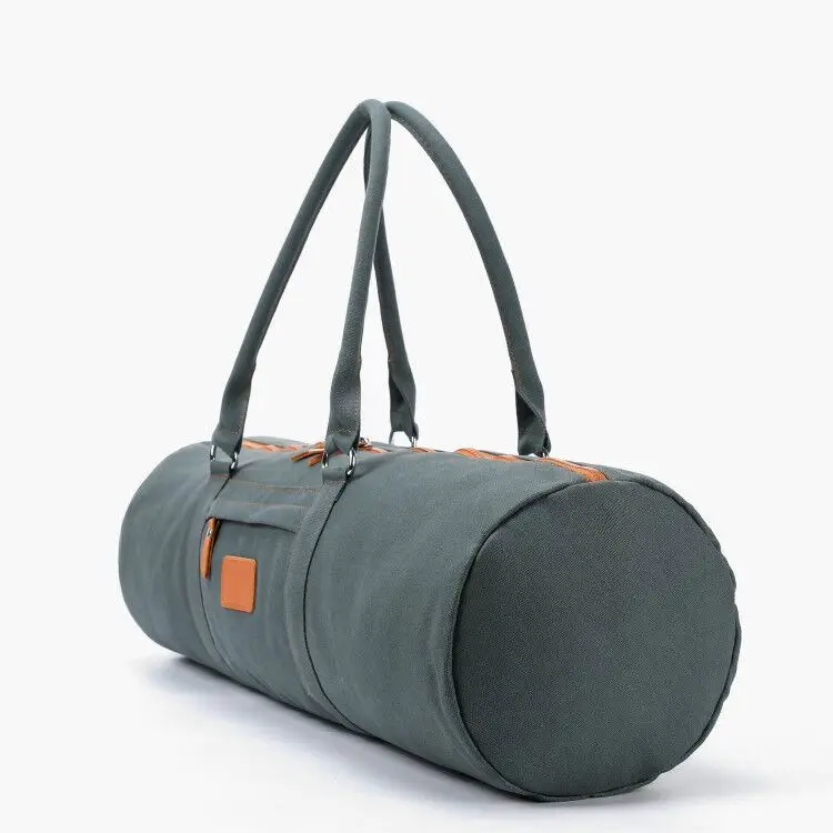 Set Yoga Mat Bag and Strap - Carrying all size Yoga Mat - Handmade Organic Cotton - Large Cargo Pocket Cool Backpack - orange