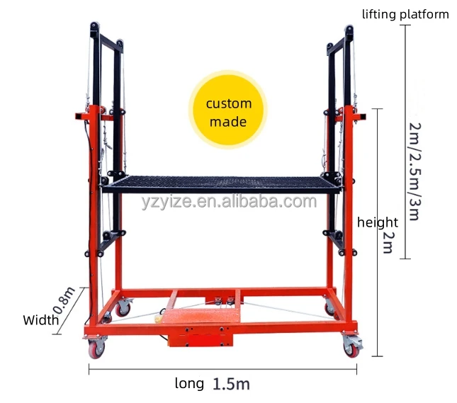electric lifti automatic electric lifting scaffolding mobile Wire rope/Chain multiple models folding scaffolding load 500 kg