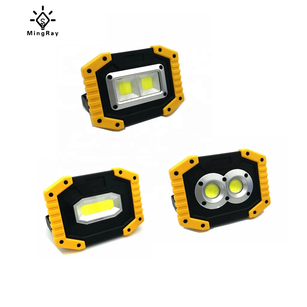 Portable LED flood light USB Rechargeable lithium 10 W super power flashlight for car emergency and mini spotlight cordless