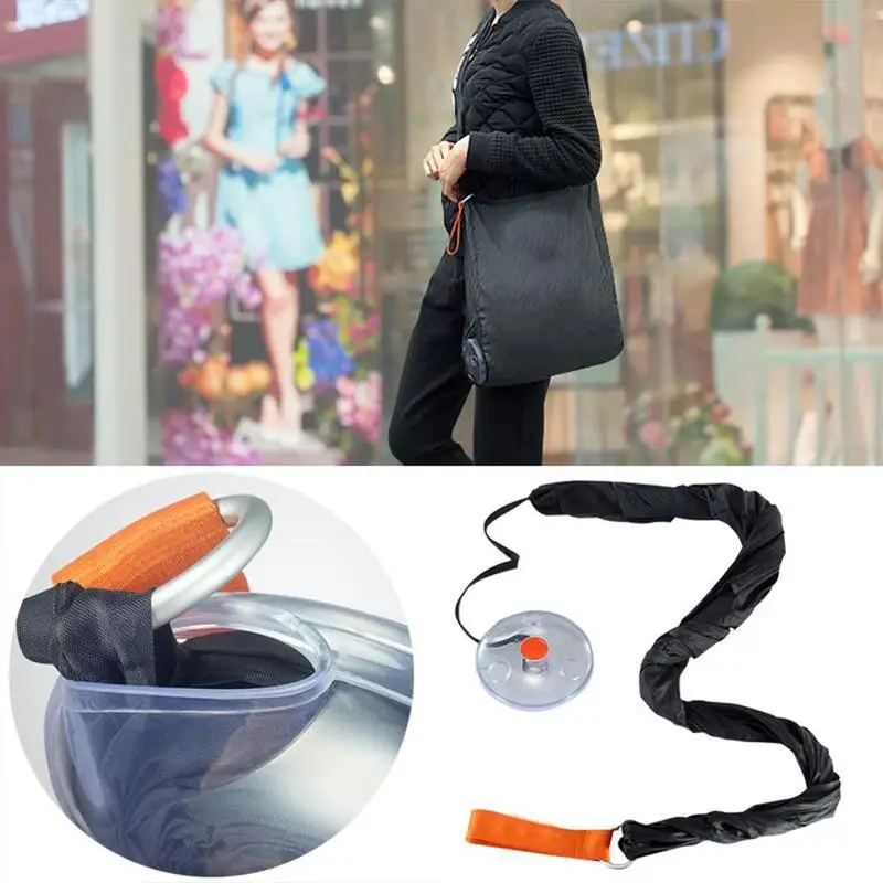 
New Portable Telescopic Storage Bag Small Disc Shopping Bag Foldable Multi-function Eco Reusable Shoulder Large Capacity Bag 