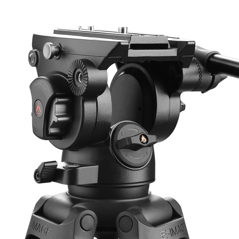 E-IMAGE EK780 Professional Video Tripod Kit With Continuous Pan and Tilt Drag For Videographers And Cinematographers