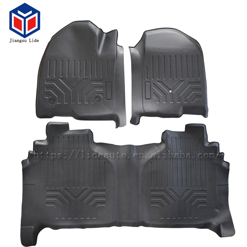 Автомобиль 2 ряда вкладыш из двух вещей черно-коврики для 2019 Silverado/Сьерра-1500 экипаж
