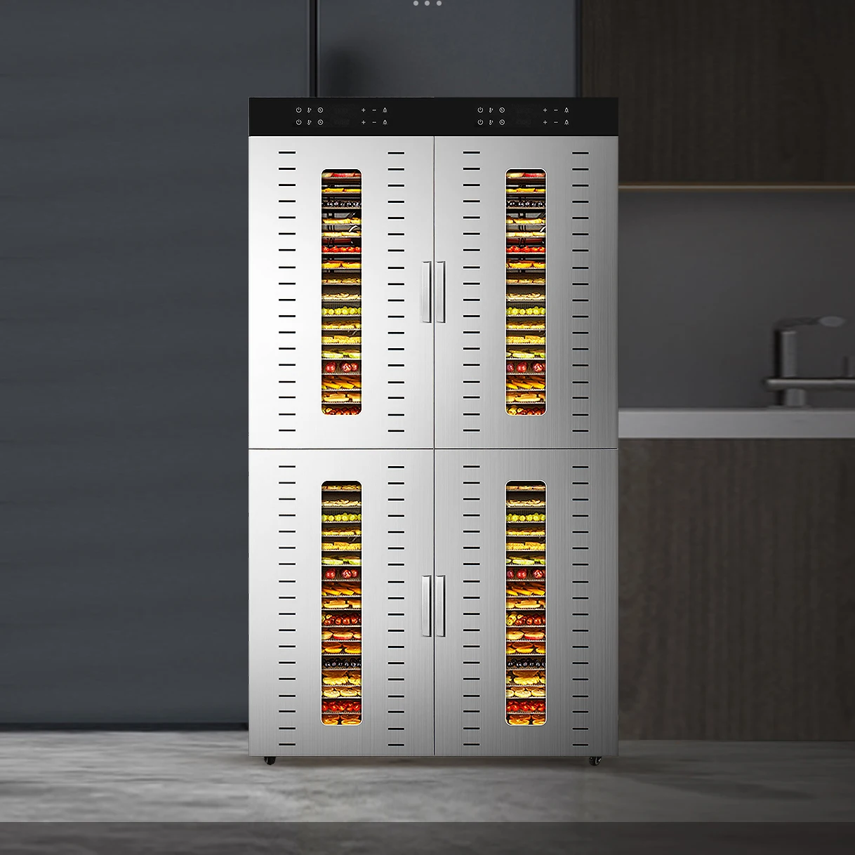 4 Rooms 80 Layers Restaurant Food Factory Use Commercial Electric Fruit Dryer Dehydrator Food Dehydrating Drying Machine