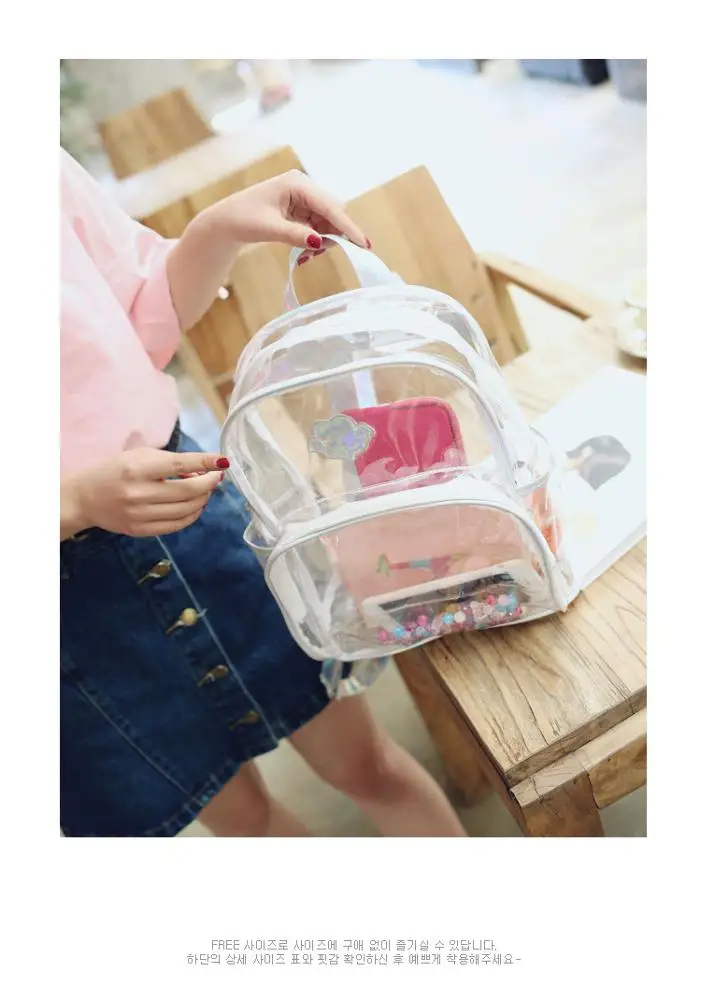 
Wholesale Personalized Waterproof shoulder bag Fashions Women Girls Transparent Backpack Bag Kids PVC Clear Backpack 