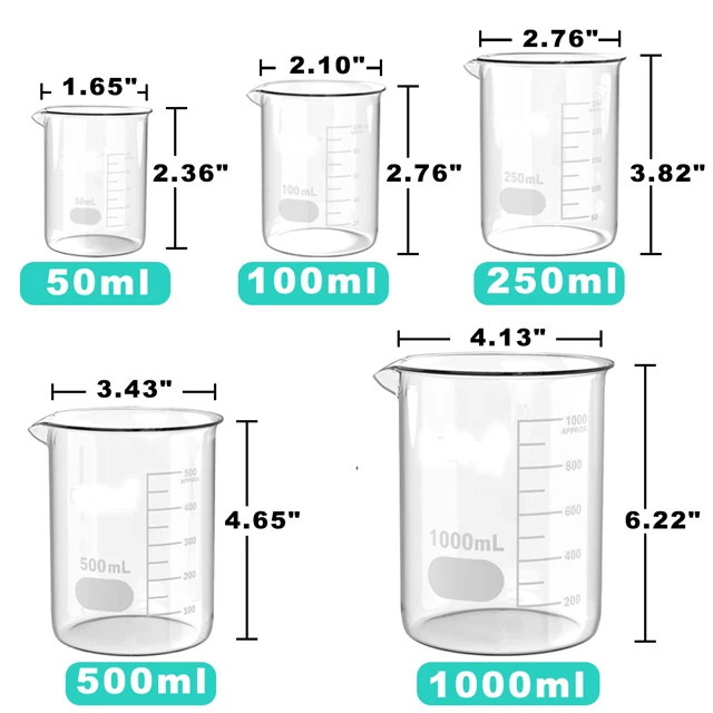 Heavy Duty 250mL Glass Beaker Double Scale