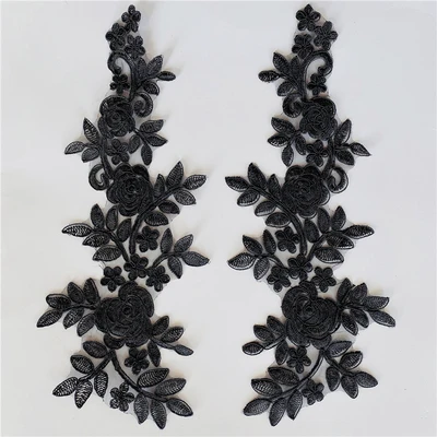 Border Mirror Flowers Handmade DIY Jewelry Wedding Dress Accessories Patch Embroidered Applique