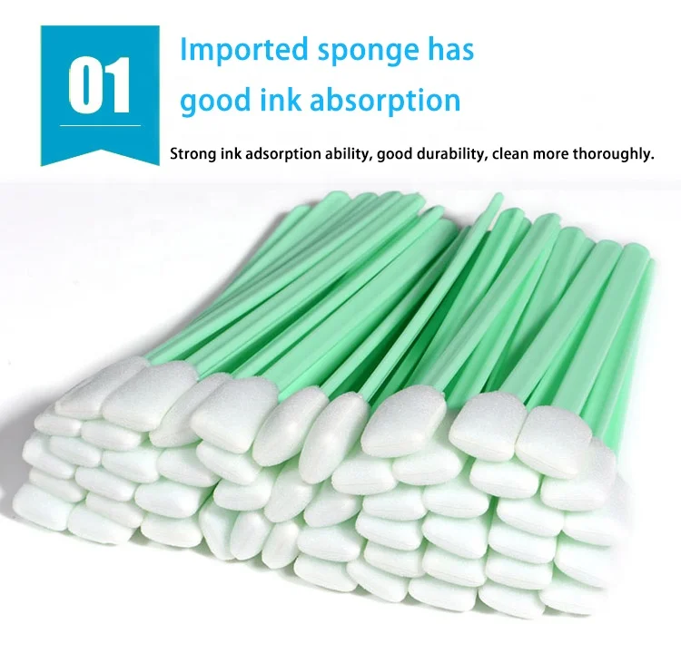 Dust-free sponge rod printer nozzles industrial wiping swabs UV printer swabs ink brush sponge rods