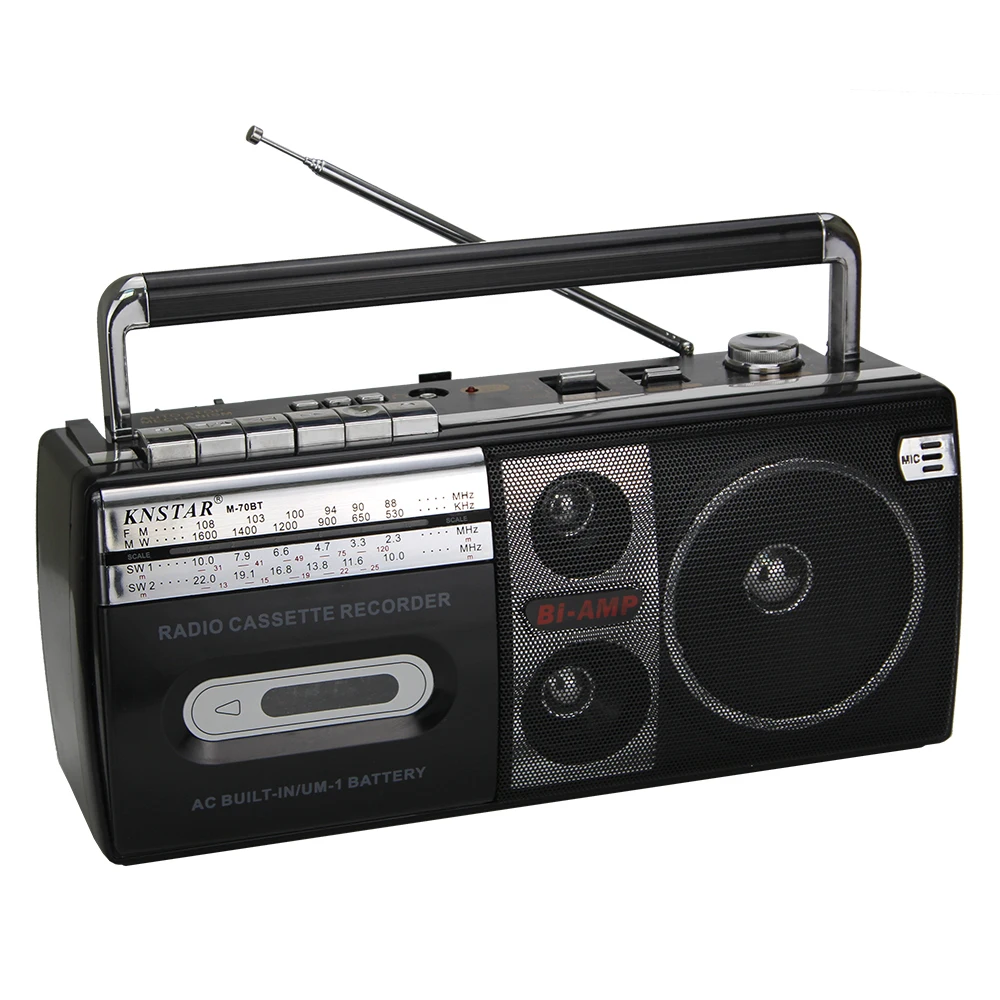Hot selling desktop cassette recorder player M-70BT portable AC DC operated tape player with AM FM radio