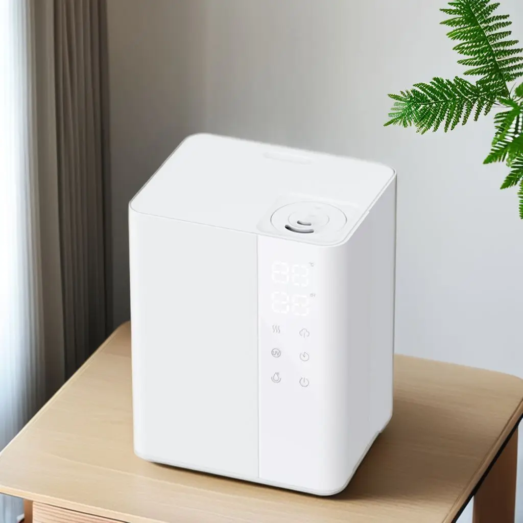 RUNAL Dual Wet Cool Mist Spray Fogger 50 Hrs Run Time 60Hz Smart Alexa Sence Audio Modern Automatic Ultrasonic Air Humidifier