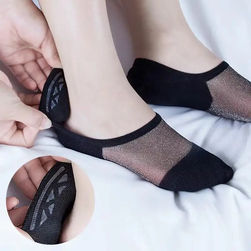 Factory Wholesale Comfortable Summer No Show Girls Lace Mesh Socks Women Silk Socks