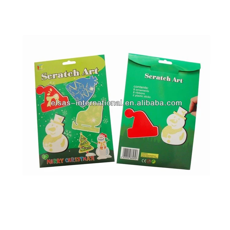 Wonderful animated christmas craft prepaid cartoon rainbow scratch board art books