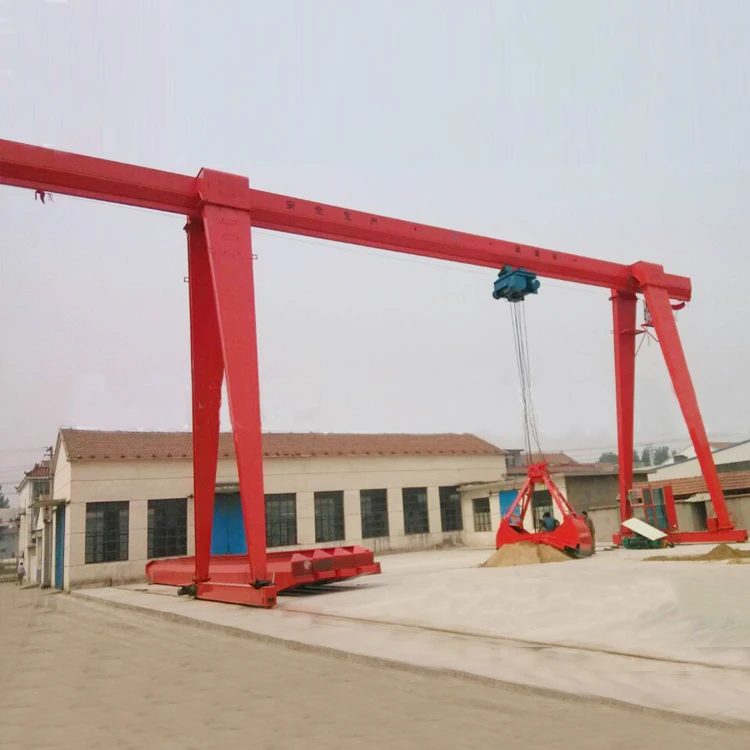Customized Design Mine Double Girder Grab Bucket Gantry Crane For Sale