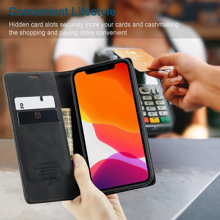  CaseMe For iPhone 13 Original Wallet Leather Cover 12 11 Pro Max SE2020 XSMax XR Flip Magnetic