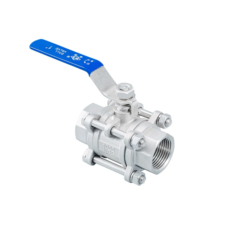 
Cf8 material three-piece ball valve screw thread ball valve for engineering 