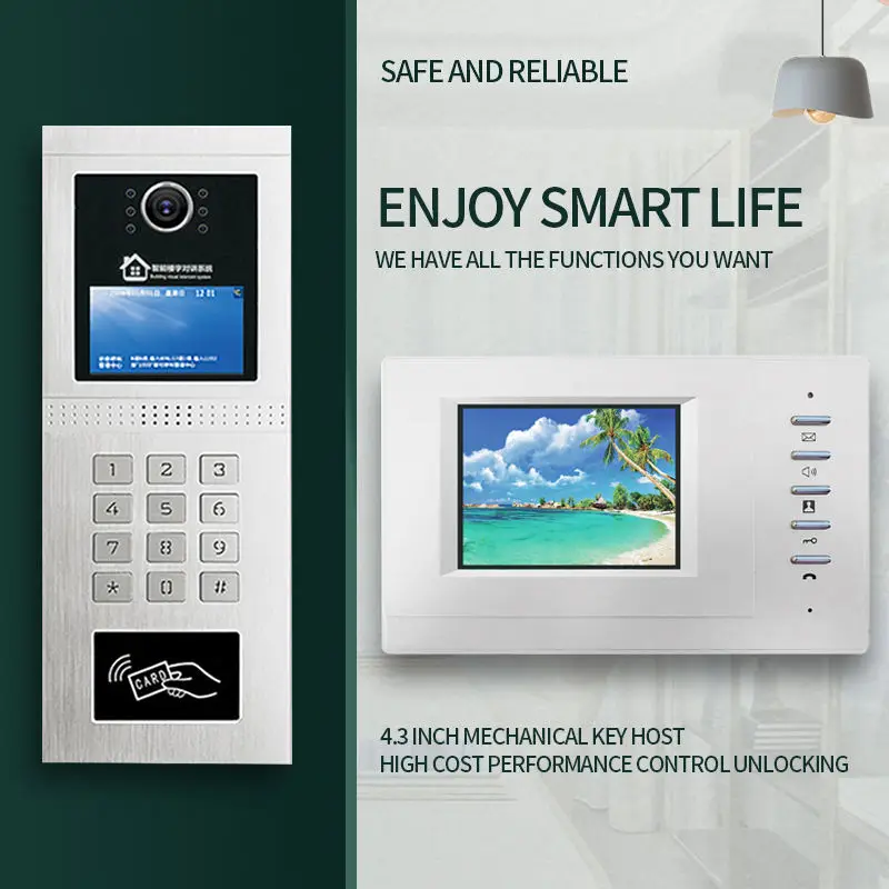 High quality Multi Apartment video door phone building video intercom system for apartments Network SIP video cloud interphone