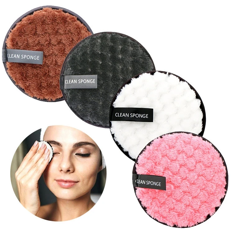 Wholesale Private Label Reusable Round shape Makeup Remover Pads Clean Sponge