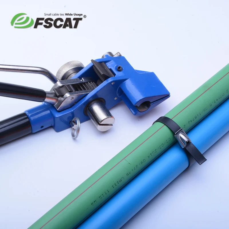 FSCAT Stainless steel cable tie bunching Tool tensioner TQ-200B manual cable tie tool 4.6MM-12.0MM