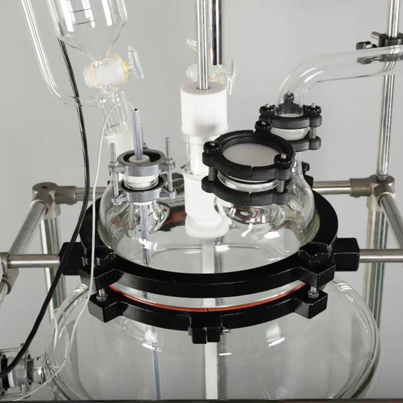 5l 10l 30l 30 L 100l 5 50 100 Liter Lab Industrial Vacuum Heated Jacketed Sealed Crystallization Filter Glass Reactor