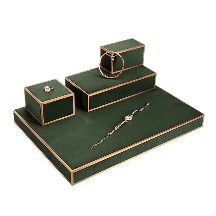 Jewelry Stand 3 Tier Towers Tree Jewelry Organizer with Metal Rack and Paulownia Wood Storage Base Necklaces Bracelets Earrings