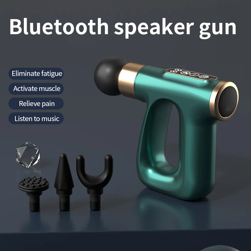 HB-007C Pulse Heating 3-in-1 Deep Tissue Myofascial Massage Gun with Bluetooth Music Touch Screen for Myofascial Massagers