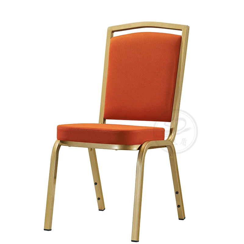 Hotel Reception Stacking Chair Metal Iron Restaurant Banquet Chair Modern Dining Room Chairs Hotel Furniture Spray Painting