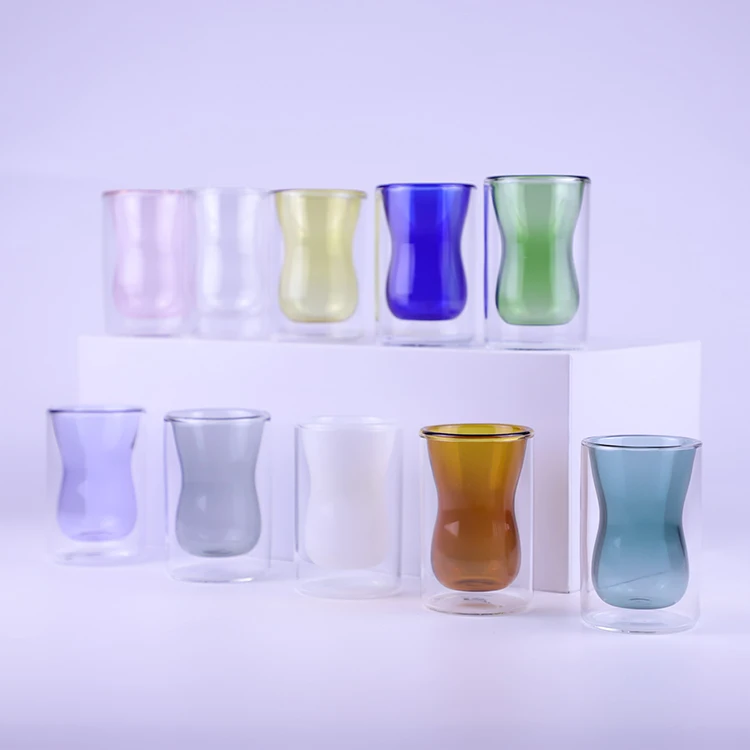 Стеклянные стаканы кофейная чашка стакан для чая с двойными стенками питья термостакан турецкой кофейной