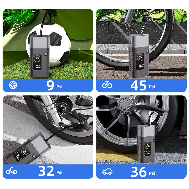 Portable Multi-Functional Wireless Intelligent On-Board Air Pump For Car