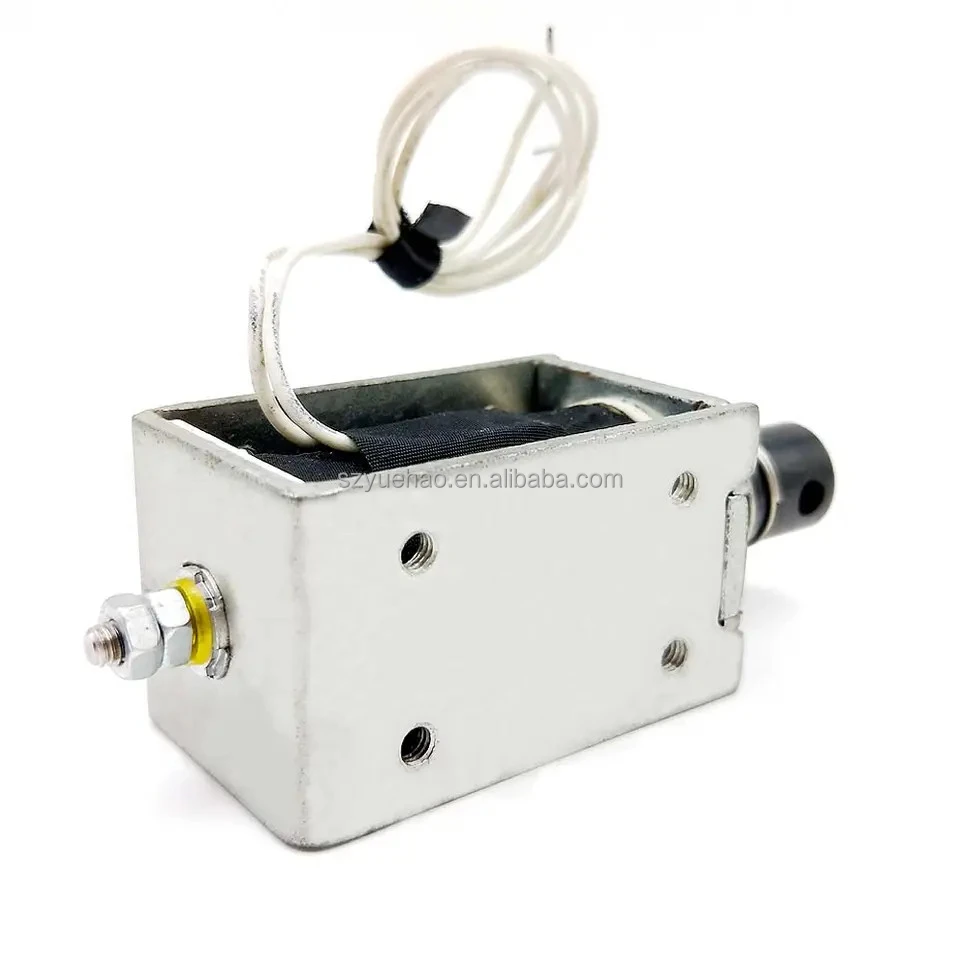 1455H DC 12V DC 24V 360mA Push Pull Type Open Frame Solenoid Electromagnet 10mm 60N