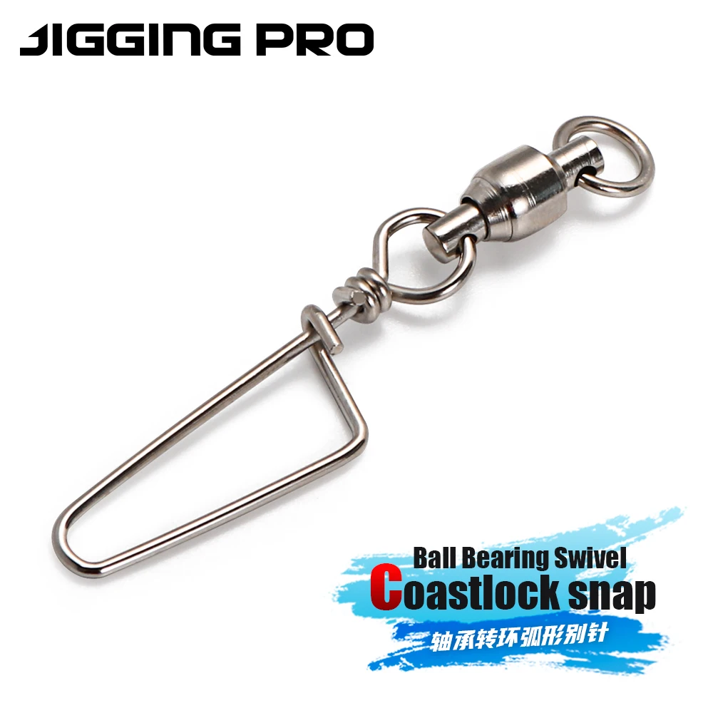 Jigging pro Best-selling high quality ball Bearing swivels Coastlock Snap Stainless Steel For Fishing Fishing Accessories