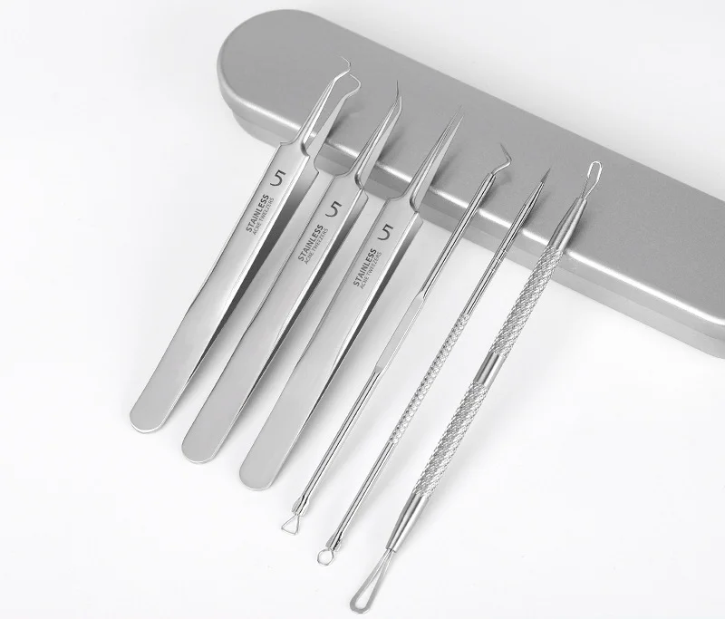 Factory Sale Stainless Steel High Quality Acne Needle Pimple Removal Facial Care Pointed Tip Blackhead Removal Kits
