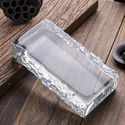 Ice surface crystal glass block wholesale transparent