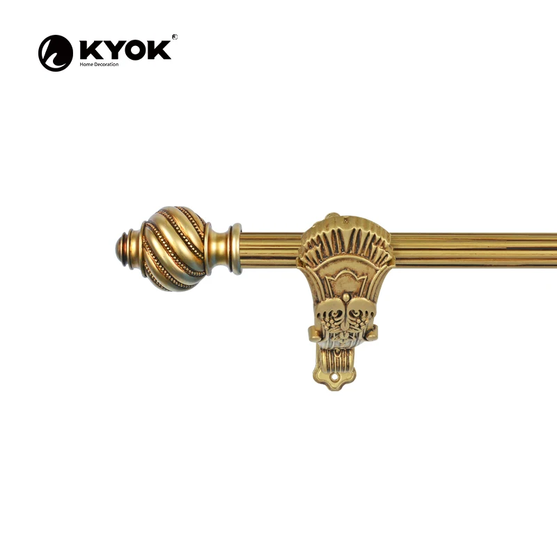hot sale curtain rod head decorative curtain rod sets bar antique curtain rod window and pole resin cap