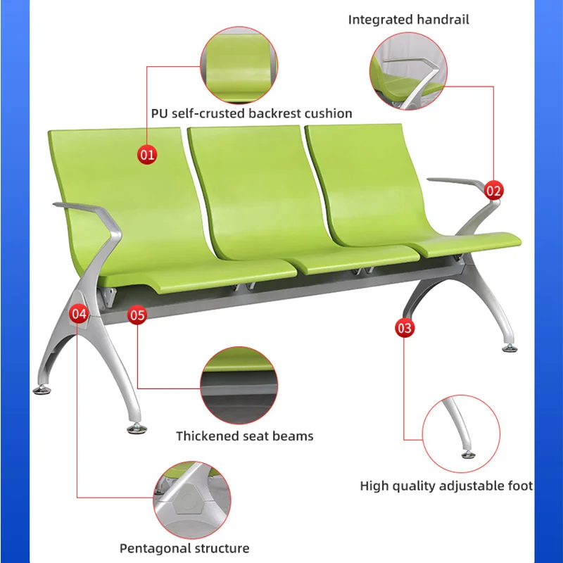 2024 Airport Chair Public Seating Steel Waiting Chair Public Hospital Airport Price Airport Chair