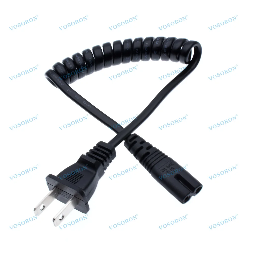 NEMA1-15P to IEC320 C7 Figure 8 Shotgun Connector Retractable Spring AC Power Supply Cable Cord Wire Socket Plug Jack