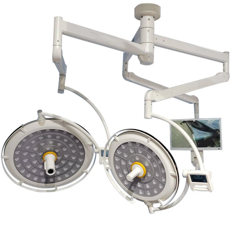 Double Dome Ceiling Shadowless Lamp With Camera Hikvision 1080p Monitor Light For Hospital Clinic