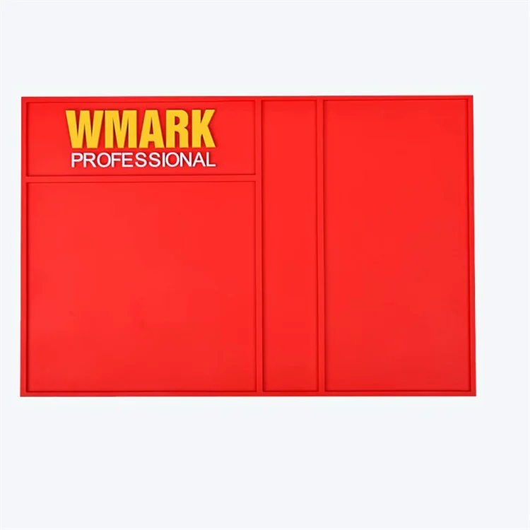 Custom brand logo soft pvc barber mat with magnet eco-friendly magnetic barber mat for barber shop