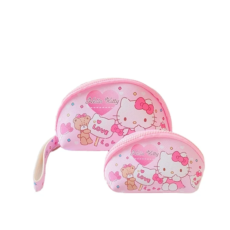 Hello KT women clutch purse bag Makeup bag 2-piece portable cosmetic bag