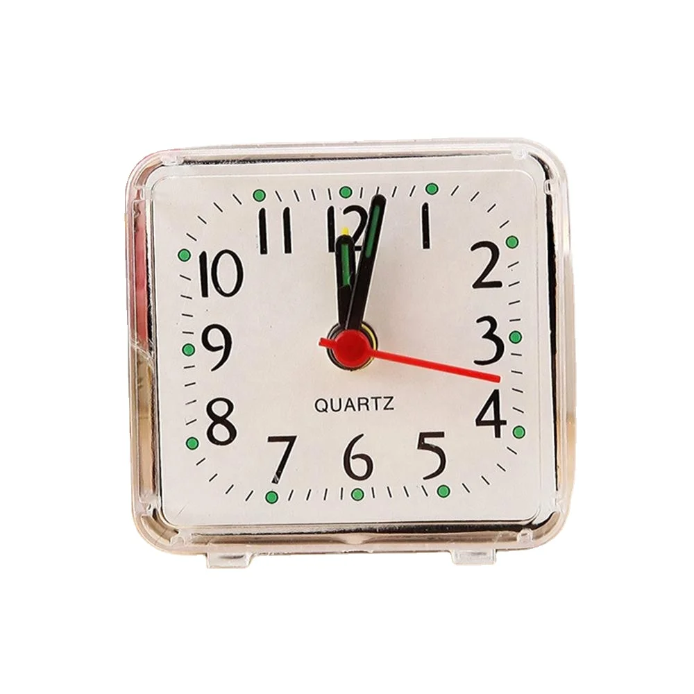 Alarm Clock Square Portable Plastic Table Clock Battery Operated Bed Clock for Student Adult Morning Call(Green)