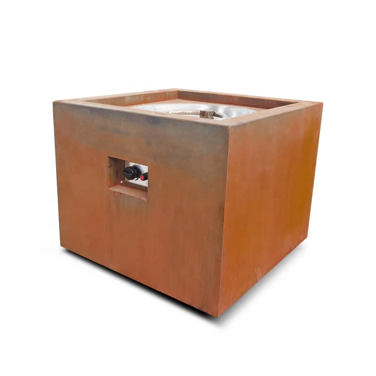 Large Outdoor Decorative Corten Steel Metal Gas Fire Pit