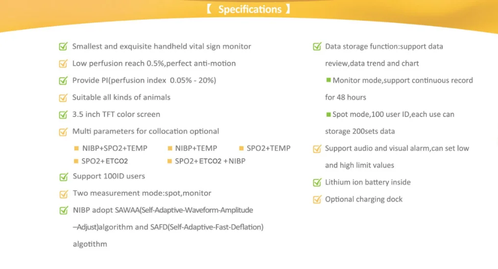PC100SV Animals Veterinary Pulse Oximeter with SPO2,TEMP Pet Multi Parameters Handheld Monitor