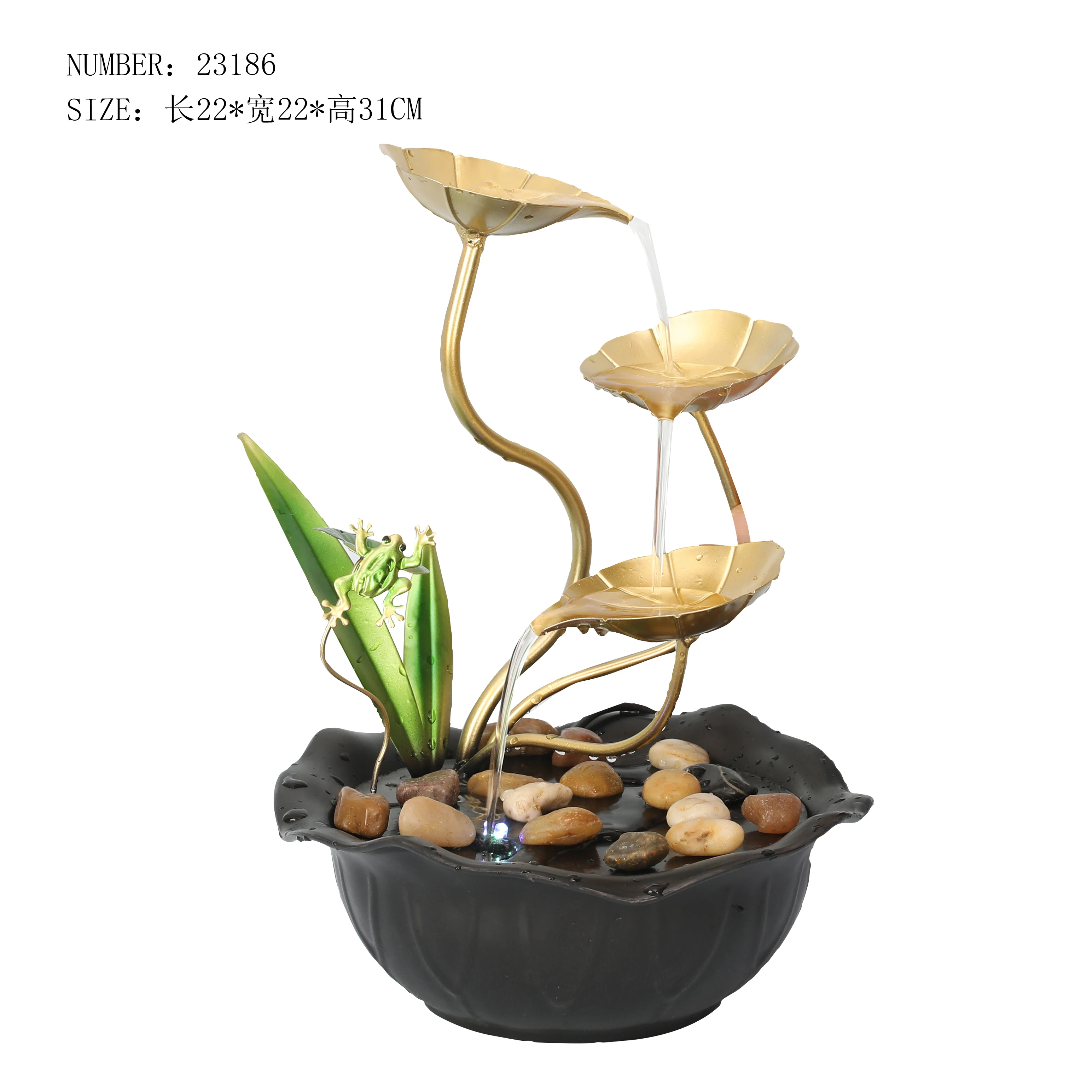 Фонтан Zen Water Serenity компактный легкий настольное украшение фонтан-Лилия внутреннее дома фонтан-лягушка