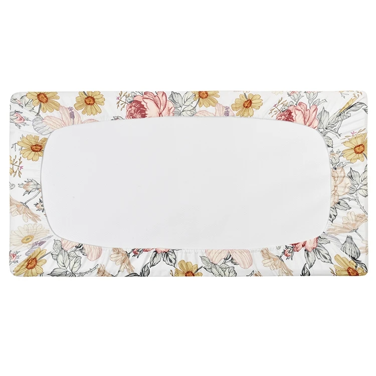 New Arrival Custom Printed Floral Baby Nursery Diaper Changing Pad Sheets